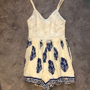 Lace top romper